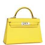 Hermès Kelly Sellier 20 Jaune Citron Chèvre Palladium Hardware - Image 2