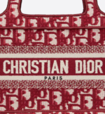 MINI DIOR BOOK TOTE Burgundy Dior Oblique Embroidery (22.5 x 15 x 6 cm) - Image 3
