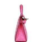 Hermès Kelly Sellier 20 Rose Shocking Matte Alligator Palladium Hardware (HANDMADE) - Image 3