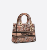 MEDIUM LADY D-LITE BAG Powder Pink Dior Jardin Magique Embroidery