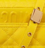 SMALL DIOR CARO BAG Yellow Supple Cannage Calfskin - Image 5