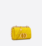 SMALL DIOR CARO BAG Yellow Supple Cannage Calfskin