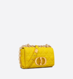 SMALL DIOR CARO BAG Yellow Supple Cannage Calfskin