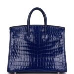 Hermès Birkin 25 Bleu Electric Shiny Niloticus Crocodile Palladium Hardware (HANDMADE) - Image 5