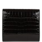 Hermès Constance Compact Wallet Black Shiny Alligator Rose Gold Hardware (HANDMADE) - Image 4