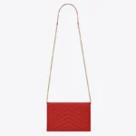 Saint Laurent Envelope Chain Wallet In Grain De Poudre Embossed - Image 2