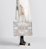 LARGE DIOR BOOK TOTE White Multicolor Rêve d'Infini Embroidery (42 x 35 x 18.5 cm) - Image 6