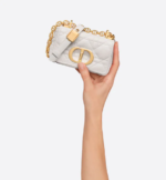 MICRO DIOR CARO BAG Latte Supple Cannage Calfskin - Image 5