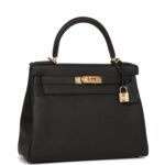 Hermès Kelly Retourne 28 Black Togo Gold Hardware - Image 2