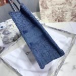 Dior Mini Book Tote Bag In Denim Blue Oblique Canvas - Image 5
