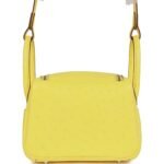 Hermès Mini Lindy Jaune Citron Ostrich Palladium Hardware - Image 4