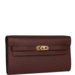 Hermès Kelly Wallet To Go Bordeaux Epsom Gold Hardware - Image 2