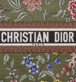 LARGE DIOR BOOK TOTE Green Multicolor Dior Petites Fleurs Embroidery (42 x 35 x 18.5 cm) - Image 4
