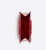 MEDIUM DIOR BOOK TOTE White and Red Dior Bandana Embroidery (36 x 27.5 x 16.5 cm) - Image 3