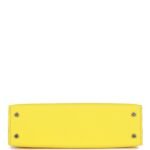 Hermès Kelly Sellier 20 Jaune Citron Chèvre Palladium Hardware - Image 6