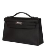 Hermès Kelly Pochette Black Swift Palladium Hardware - Image 5
