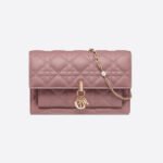 LADY DIOR CHAIN POUCH Peony Pink Cannage Lambskin - Image 2