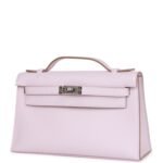 Hermès Kelly Pochette Mauve Pale Swift Palladium Hardware - Image 5