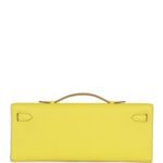Hermès Kelly Cut Lime Swift Gold Hardware - Image 4
