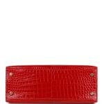 Hermès Kelly Sellier 25 Braise Shiny Porosus Crocodile Gold Hardware（HANDMADE） - Image 6