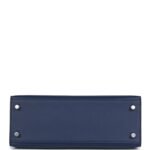 Hermès Kelly Sellier 25 Bleu Saphir Epsom Palladium Hardware - Image 6