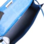 Hermès Kelly Pochette Bleu Saphir Lizard Palladium Hardware  (HANDMADE) - Image 8