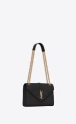 SAINT LAURENT ENVELOPE MEDIUM IN QUILTED GRAIN DE POUDRE EMBOSSED LEATHER - Image 4