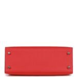 Hermès Kelly Sellier 25 Rouge de Coeur Verso Epsom Palladium Hardware - Image 6