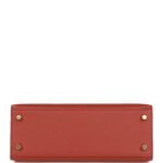 Hermès Kelly Sellier 25 Rouge Venetian Epsom Gold Hardware - Image 6