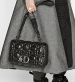 LARGE DIOR CARO BAG Black Quilted Macrocannage Calfskin - Image 7