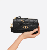 DIOR CARO POUCH Black Supple Cannage Calfskin - Image 7