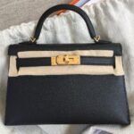 Hermès Kelly Sellier 20 Black Epsom Gold Hardware - Image 2
