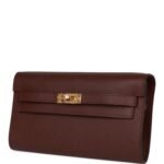 Hermès Kelly Wallet To Go Bordeaux Epsom Gold Hardware - Image 4