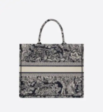 LARGE DIOR BOOK TOTE Blue Toile de Jouy Reverse Embroidery (42 x 35 x 18.5 cm) - Image 2