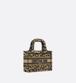 MINI DIOR BOOK TOTE Beige Multicolor Mizza Embroidery (22,5 x 15 x 6 cm)