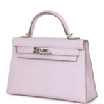 Hermès Kelly Sellier 20 Mauve Pale Epsom Palladium Hardware - Image 5