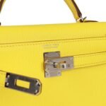 Hermès Kelly Sellier 20 Jaune Citron Chèvre Palladium Hardware - Image 7