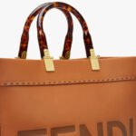 Fendi Sunshine Medium - Brown leather shopper - Image 3