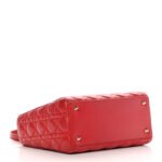 CHRISTIAN DIOR Lambskin Cannage Medium Lady Dior Red - Image 2