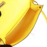 Hermès Kelly Sellier 20 Jaune Citron Chèvre Palladium Hardware - Image 8