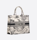 LARGE DIOR BOOK TOTE Latte Toile de Jouy Zodiac Embroidery (42 x 35 x 18.5 cm)