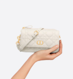 DIOR CARO POUCH Latte Supple Cannage Calfskin - Image 8