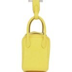 Hermès Mini Lindy Jaune Citron Ostrich Palladium Hardware - Image 3