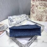 Dior Mini Book Tote Bag In Denim Blue Oblique Canvas - Image 2