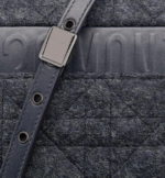 MEDIUM DIOR CARO BAG Navy Blue Macrocannage Felt - Image 4