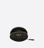 DIOR CARO ROUND POUCH WITH CHAIN Black Supple Cannage Calfskin - Image 2