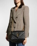 SAINT LAURENT ENVELOPE MEDIUM IN QUILTED GRAIN DE POUDRE EMBOSSED LEATHER - Image 3