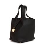 Hermès Picotin Lock 18 Black Clemence Gold Hardware - Image 5