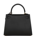 Hermès Kelly Sellier 25 Black Epsom Gold Hardware - Image 4