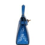 Hermès Kelly Sellier 20 Bleu Zellige Shiny Alligator Gold Hardware  (HANDMADE) - Image 3